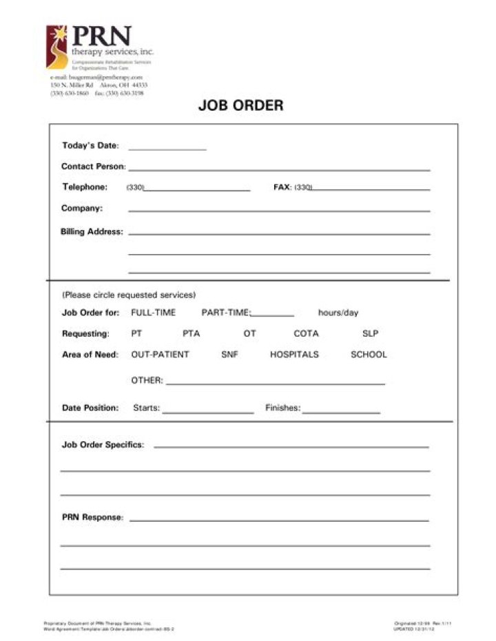 How do I make a job order?