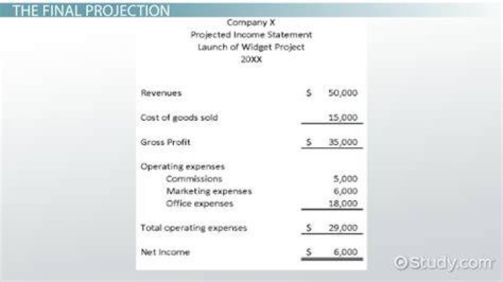 How do you calculate projected income for a new business?