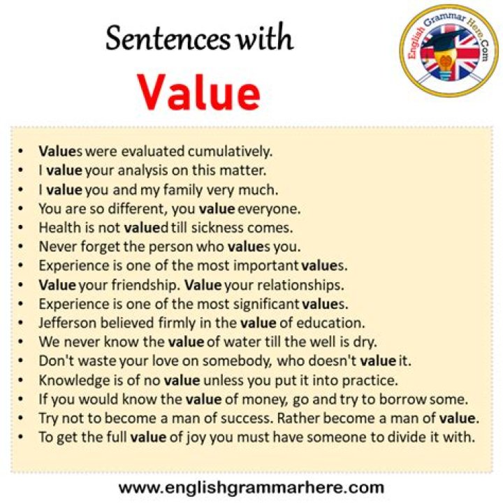 How do you use value in a sentence?