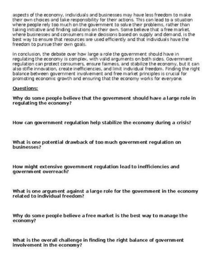Is government regulation important in our economy?