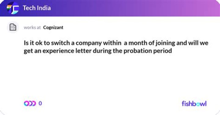 Is it OK to leave a company within a month?