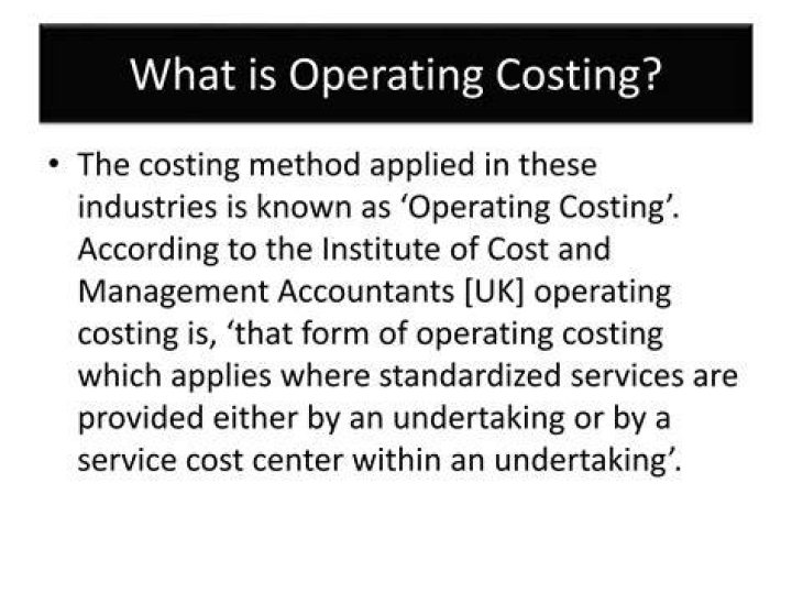 Is operation costing and operating costing same?