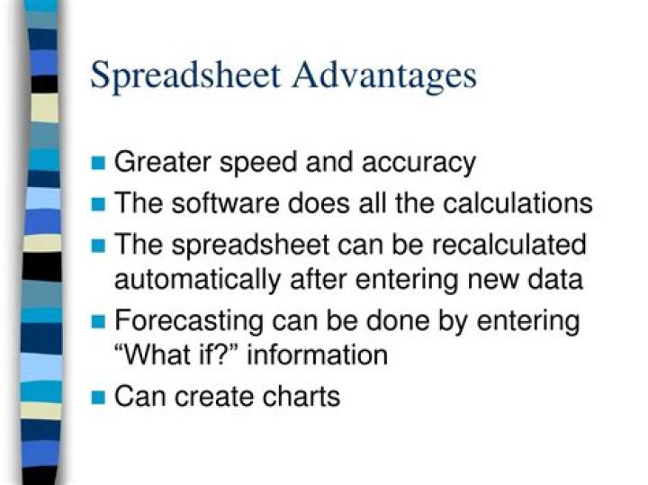 What are the advantages of electronic spread sheet?