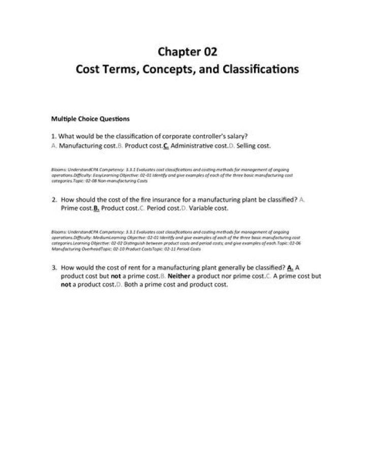 What are the three classifications of cost?