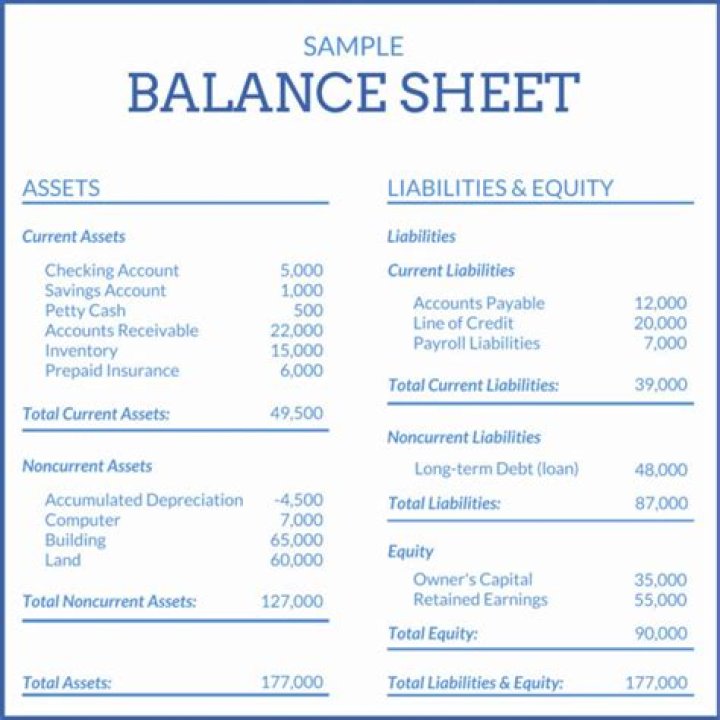 What assets should be on a balance sheet?