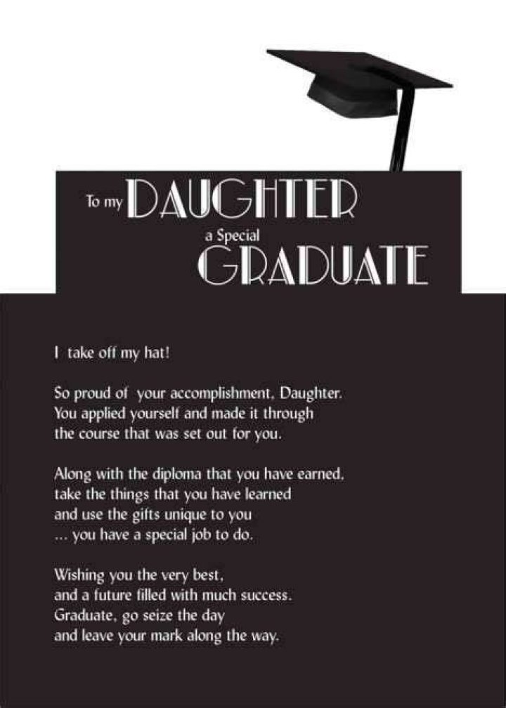 What do you say to your daughter when she graduates from college?