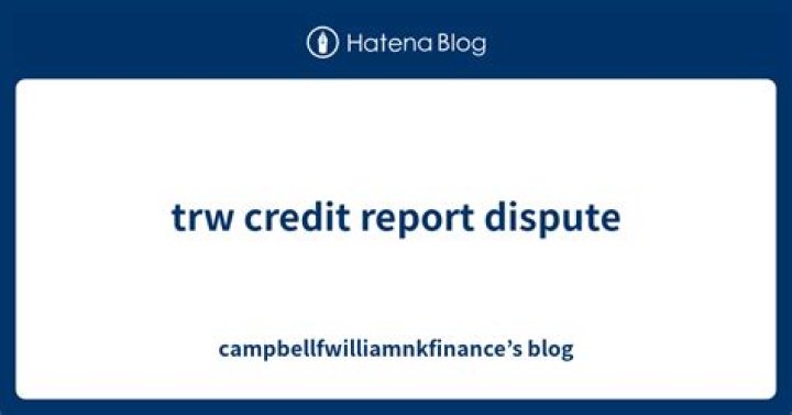 What is a TRW credit report?