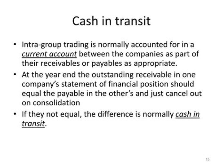 What is cash in transit in financial accounting?