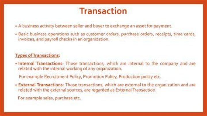 What is external transaction example?