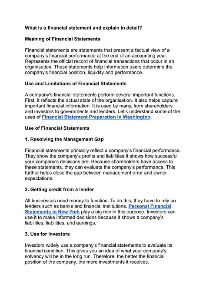 What is financial statement and explain its importance?