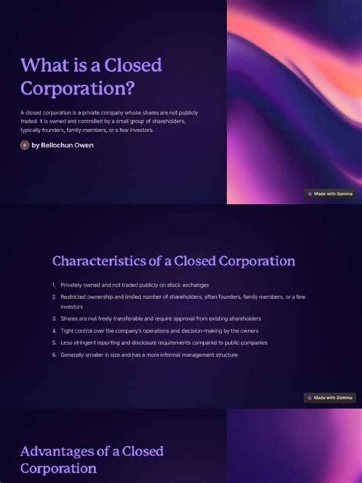 What is open and closed corporation?