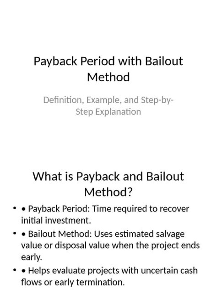 What is the bailout period for the project?