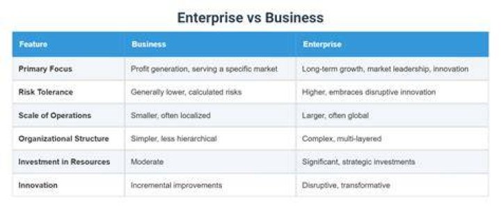 What is the difference between business and business enterprise?