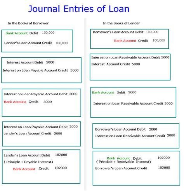What is the journal entry for borrowed loan from Bank?