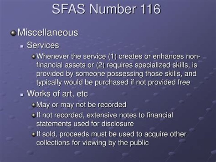 What SFAS 116?