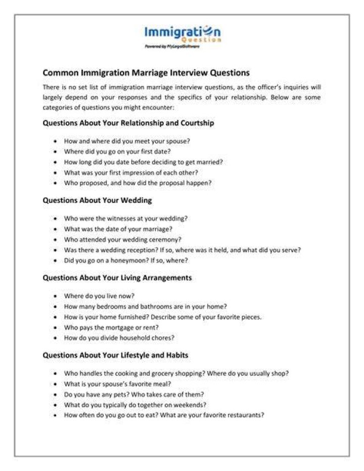 What type of questions does immigration ask?