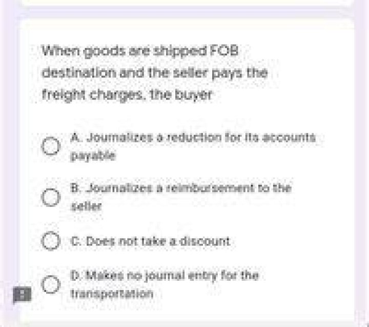 When goods are shipped FOB destination and the seller pays the freight charges?
