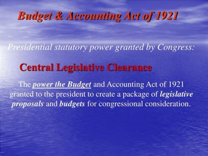 When was the 1921 budget and Accounting Act?
