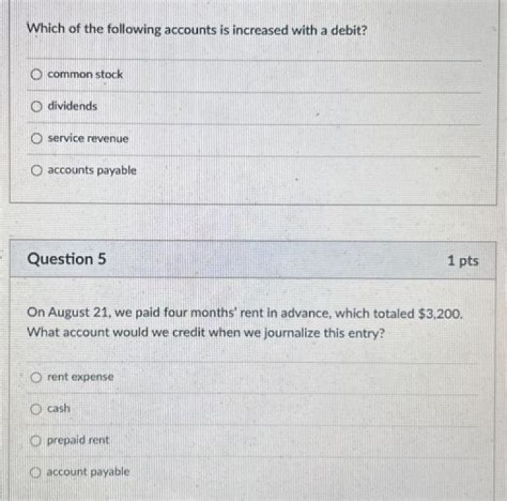 Which of the following accounts would be increased by a debit?
