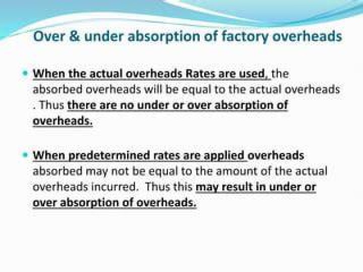 Why overheads need to be absorbed upon predetermined bases?